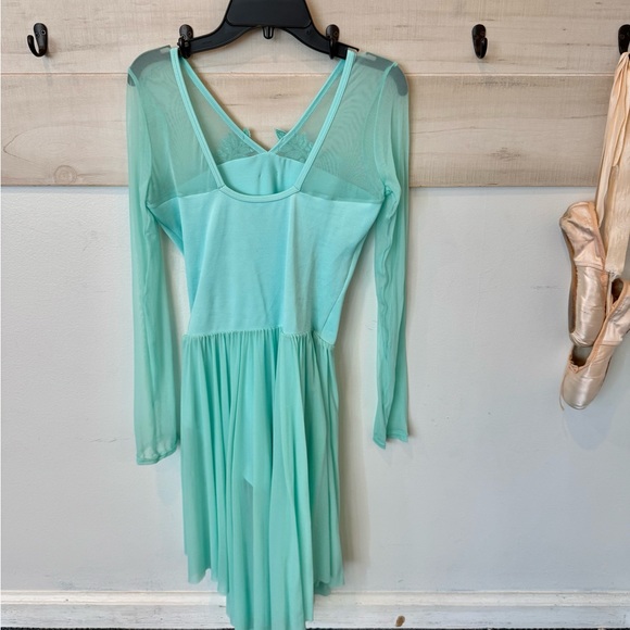 Elisse Discount Dance Lyrical Ballet costume, aqua teal green, performance - Picture 6 of 8